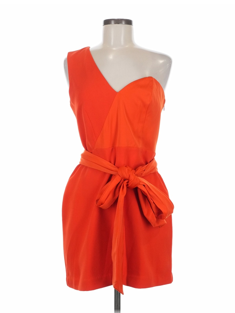 NBD Bright Red-Orange One-Shoulder Mini Dress - Picture 10 of 14